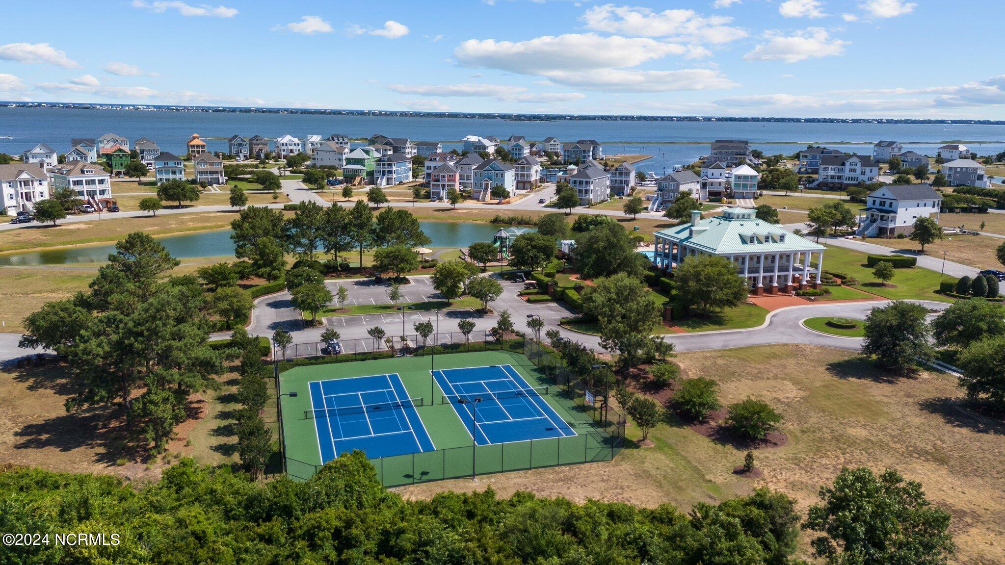 Tennis Court, with Clubhouse to right