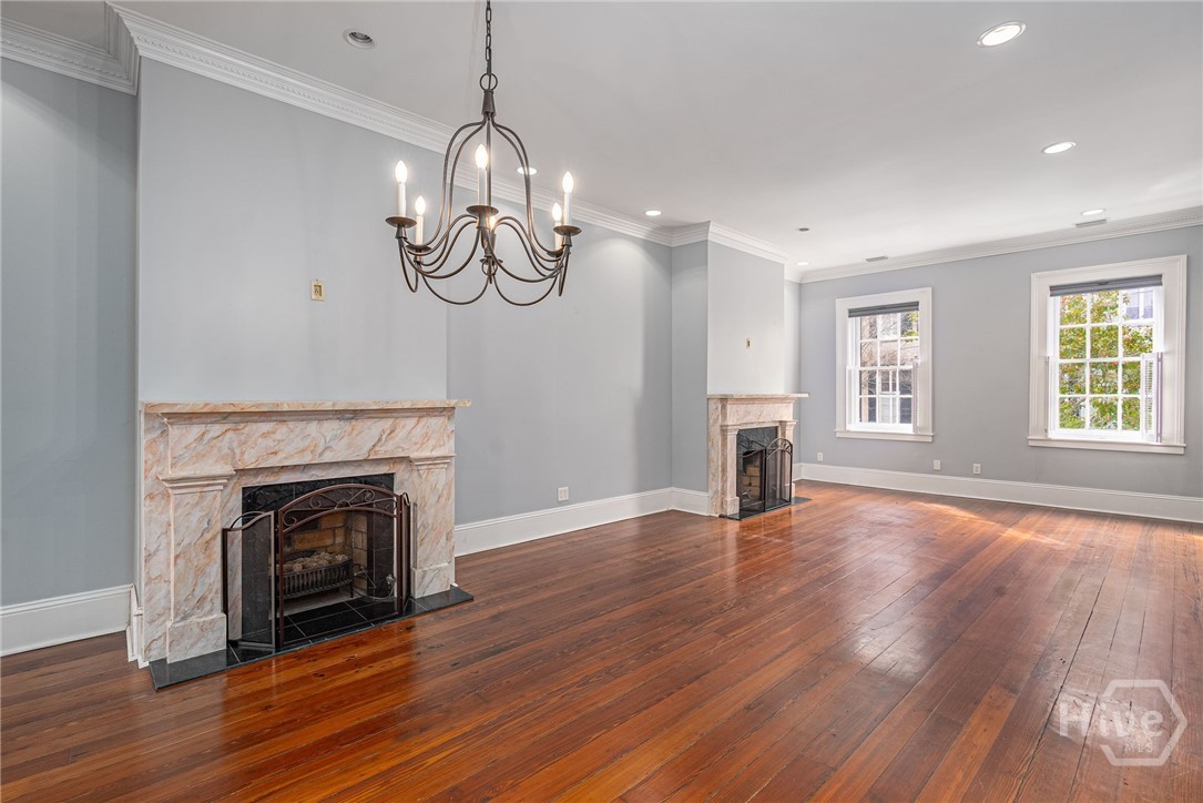Open living and dining room