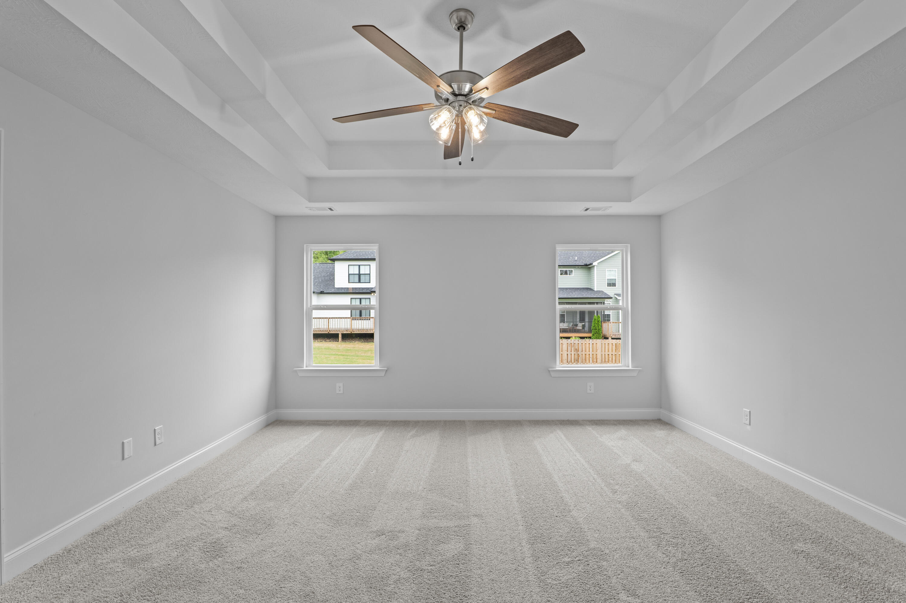Primary Bedroom with Tray Ceilings