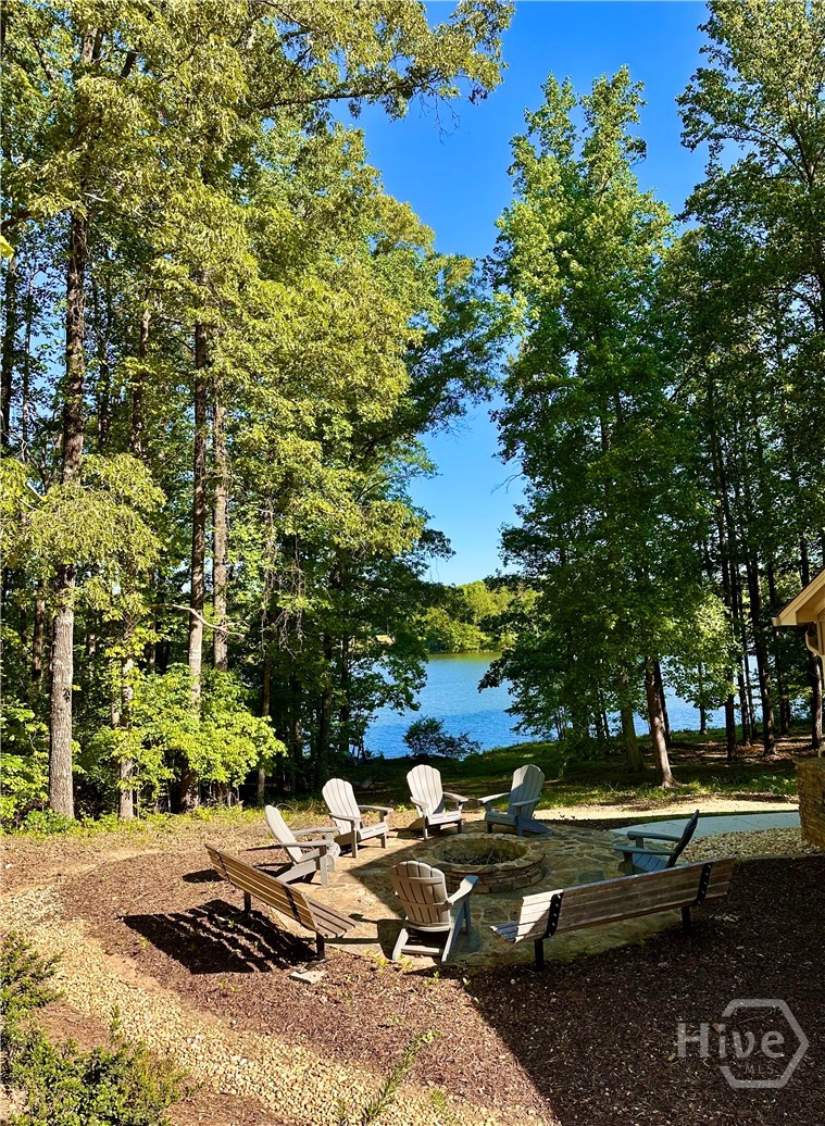 Fire pit at lake access