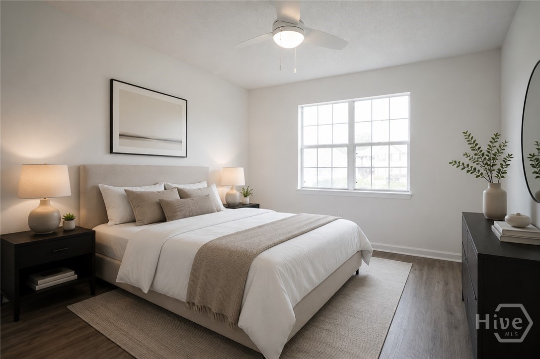 Virtually staged Bedroom 1