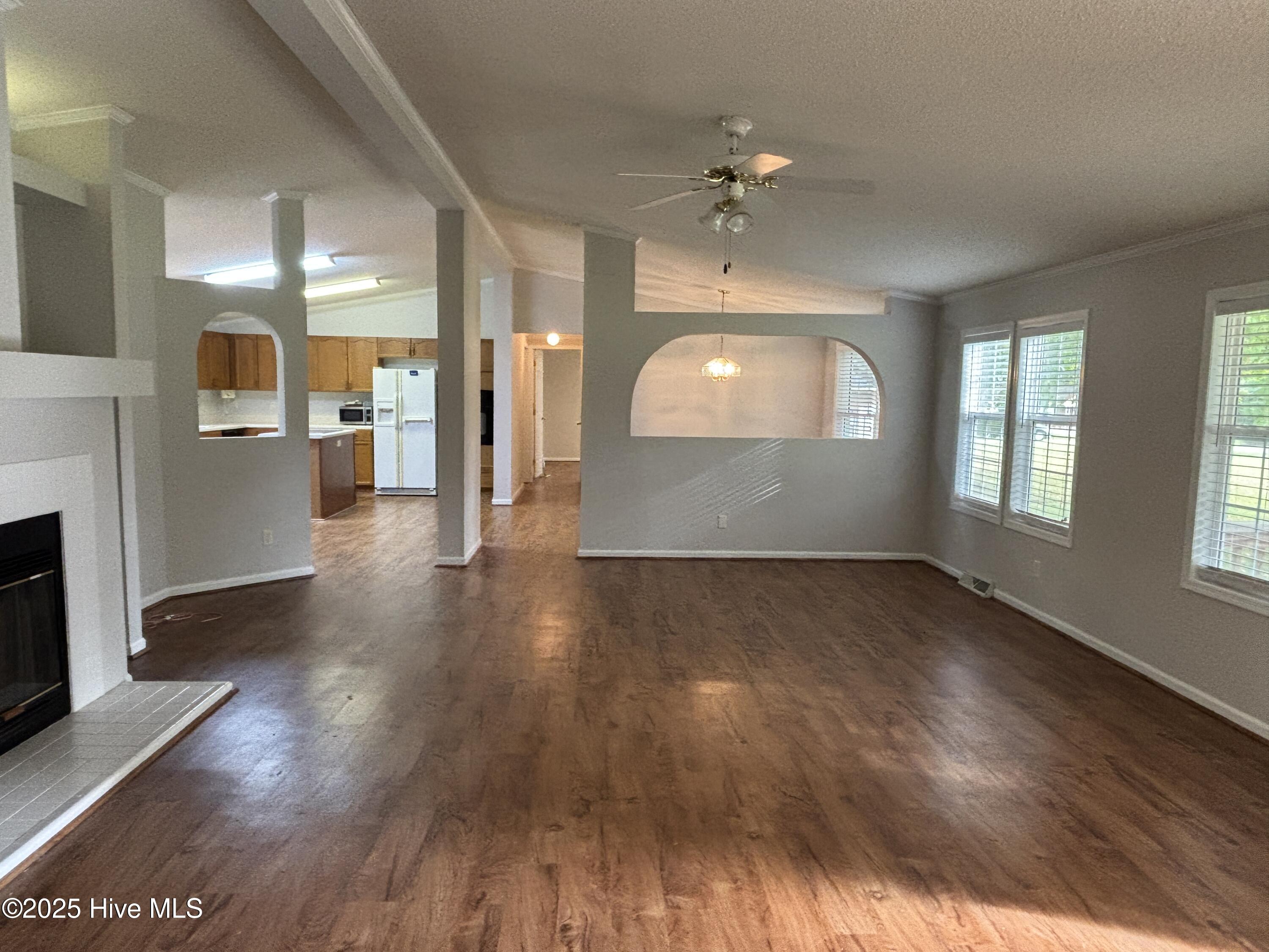 Living Room into the Kitchen and Dining Area