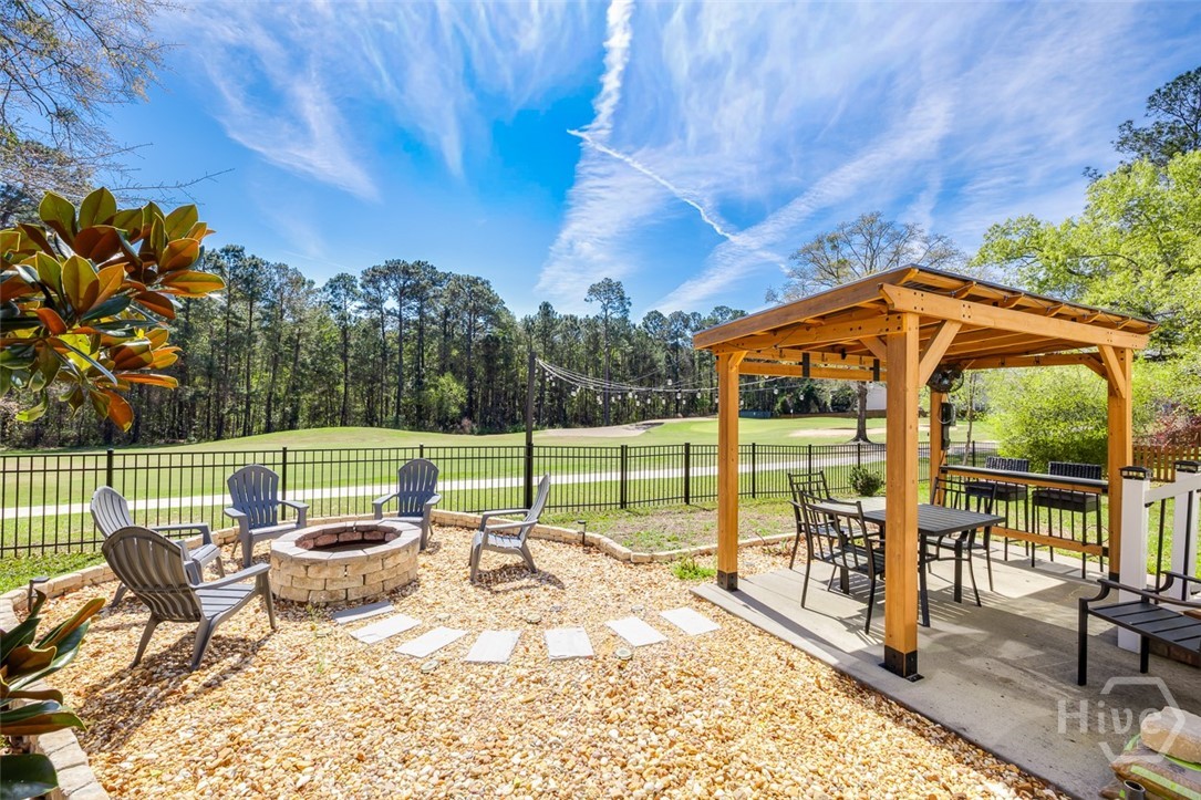 Entertainers back yard with pergola, fire pit overlooking the 7th hole of the golf course!