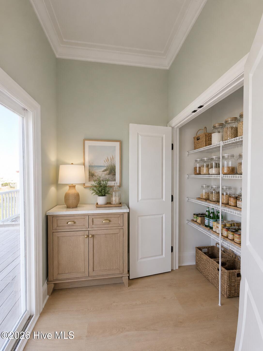 Virtually Staged photo of pantry area