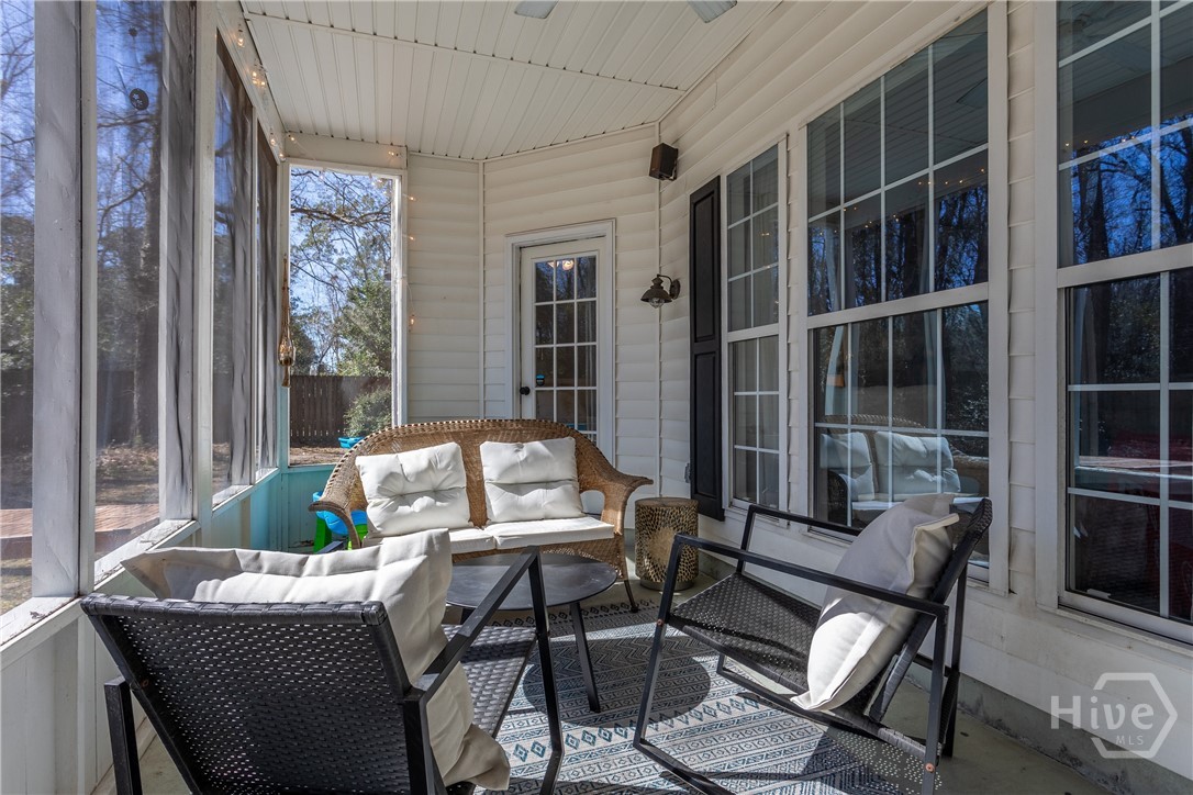 Screened porch off dining room & bedroom