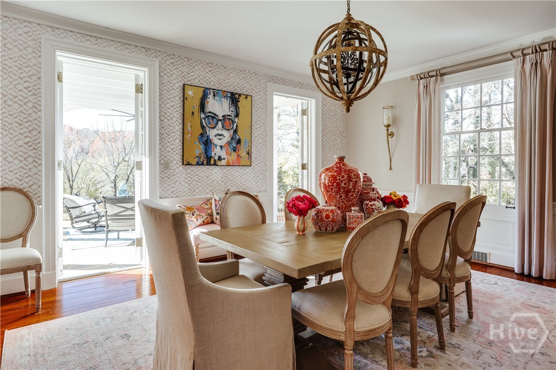 French Doors Open to a Covered Patio