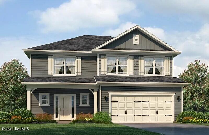 The 2131 floorplan by Adams Homes is a remarkable home design that effortlessly combines style, functionality, and comfort. With four bedrooms and two and a half bathrooms, this two-story home offers a spacious and inviting living space for families of all sizes. As you enter the home, you are greeted by a welcoming foyer that leads you to the heart of the house. The open-concept layout seamlessly connects the kitchen, dining area, and living room, creating a warm and inclusive atmosphere that is perfect for both entertaining guests and everyday living. The kitchen is a chef's dream, featuring modern appliances, ample counter space, and a center island that serves as a gathering point for casual meals or socializing. The living room serves as a central hub for relaxation and quality time with loved ones. The master suite is a private retreat, located upstairs for enhanced privacy and tranquility. It boasts a spacious bedroom, a walk-in closet, and an ensuite bathroom with double vanities, a soaking tub, and a linen closet. The three additional bedrooms are also on the top level of the home and offer flexibility for accommodating family members, and guests or creating a home office or hobby space. Convenience is a priority in the 2131 floorplan, with features such as a designated laundry room conveniently located near the bedrooms for easy access and organization. The two-car garage provides ample space for parking and storage, ensuring that your vehicles and belongings are secure and well-maintained. Adams Homes' commitment to quality craftsmanship is evident throughout the 2131 floor plan, with attention to detail and fine finishes that elevate the overall aesthetic. From the carefully chosen materials to the thoughtfully designed layout, this home exudes a sense of elegance and modernity.