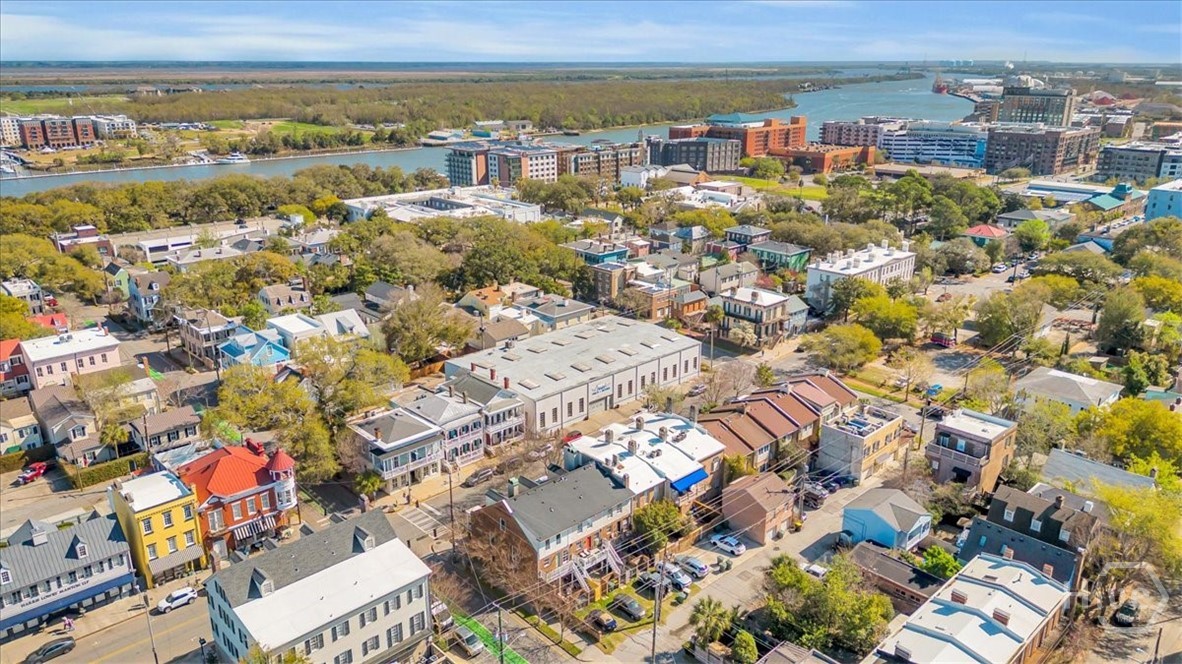 Aerial view of townhouse and the surrounding area