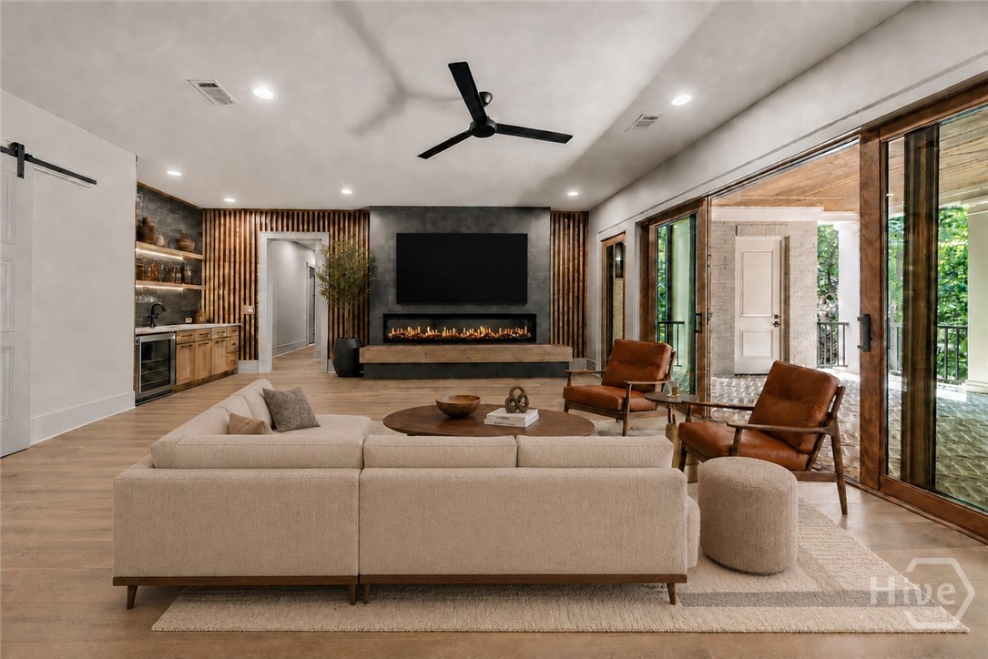 Virtually staged Terrace level Family Room
