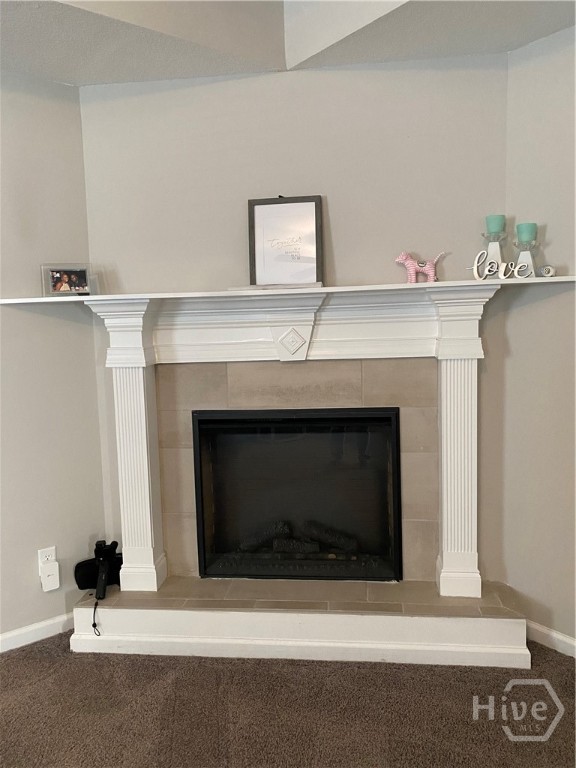 Electric fireplace in primary bedrrom