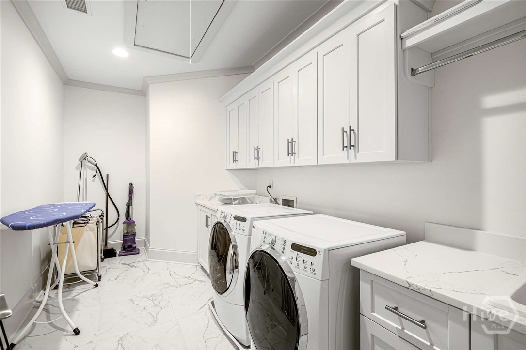 Upper level laundry room