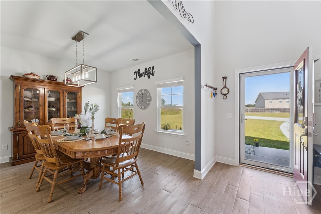 Dining room front of home next to entry