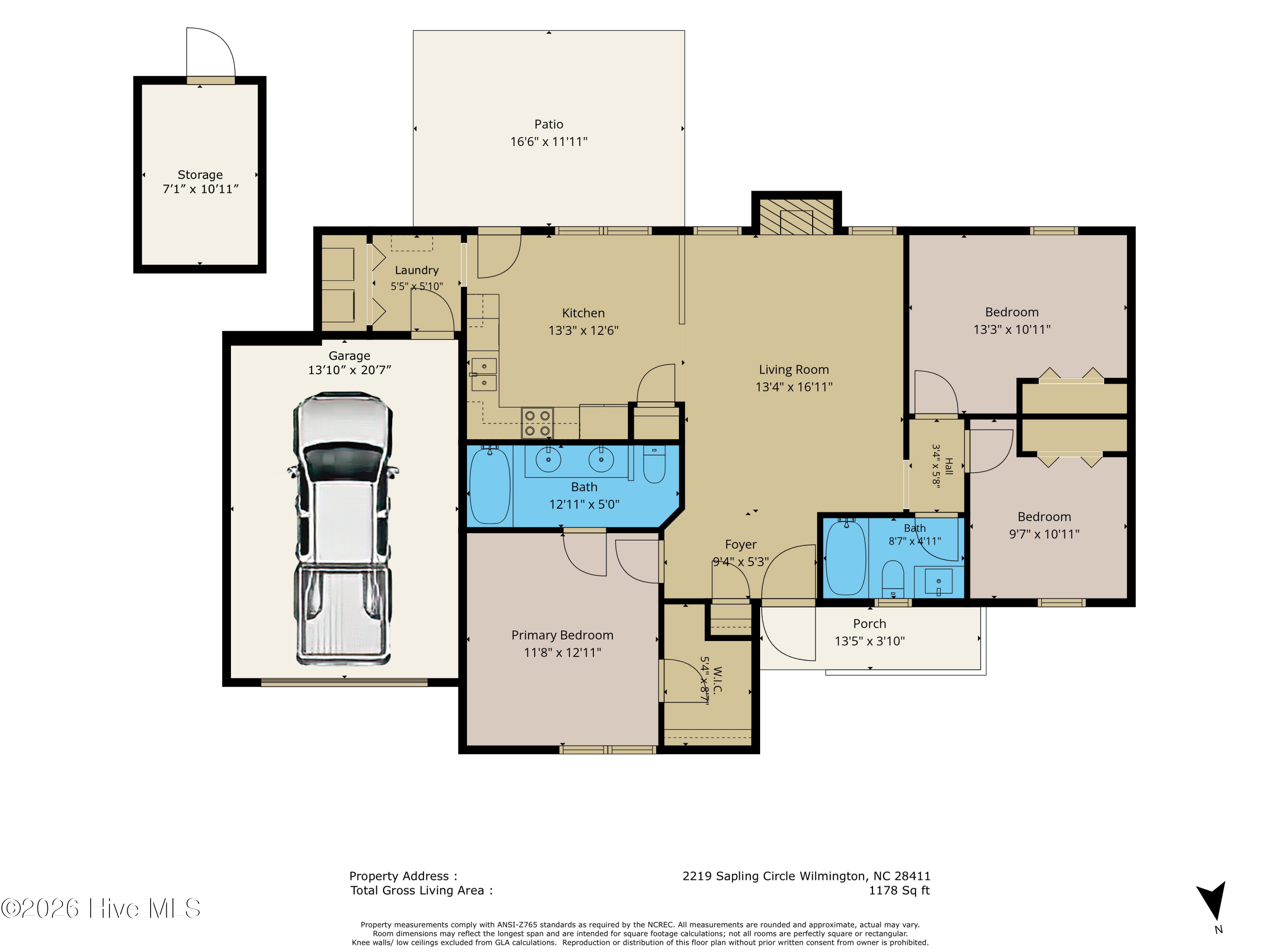 Exterior photo of 2219 Sapling Circle, Wilmington, NC 28411. MLS: 100611462
