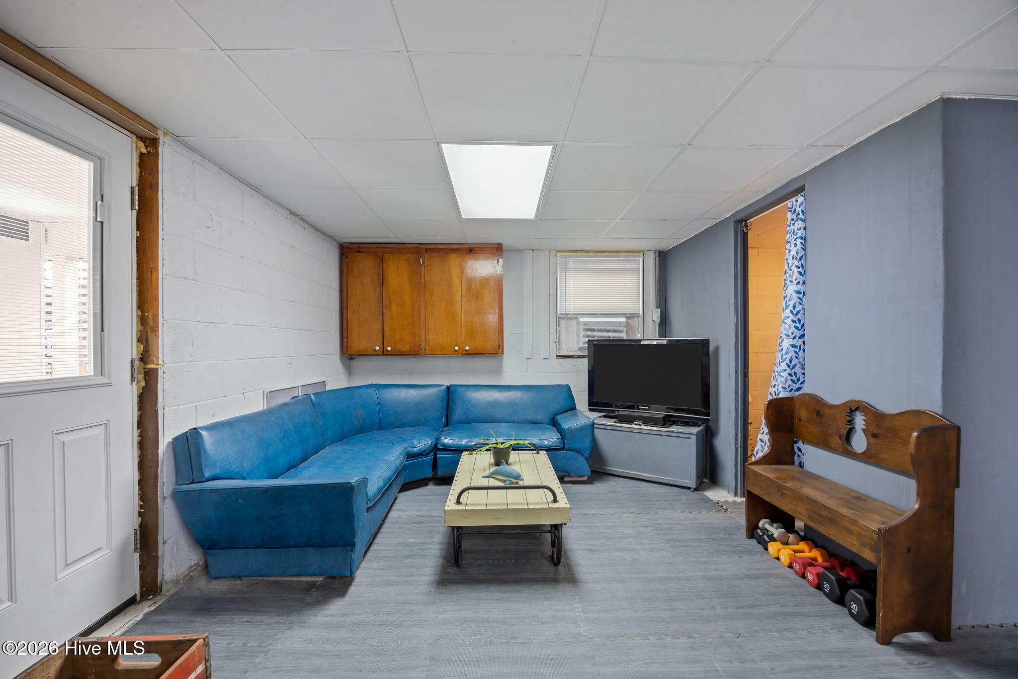 lounge area on lower level