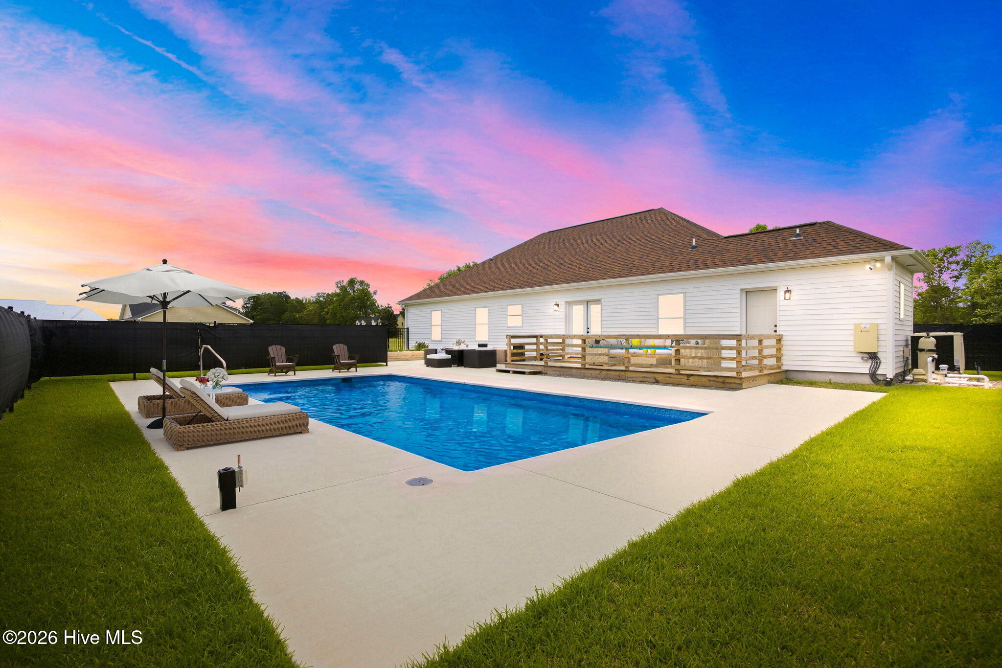 Virtually staged to show pool open