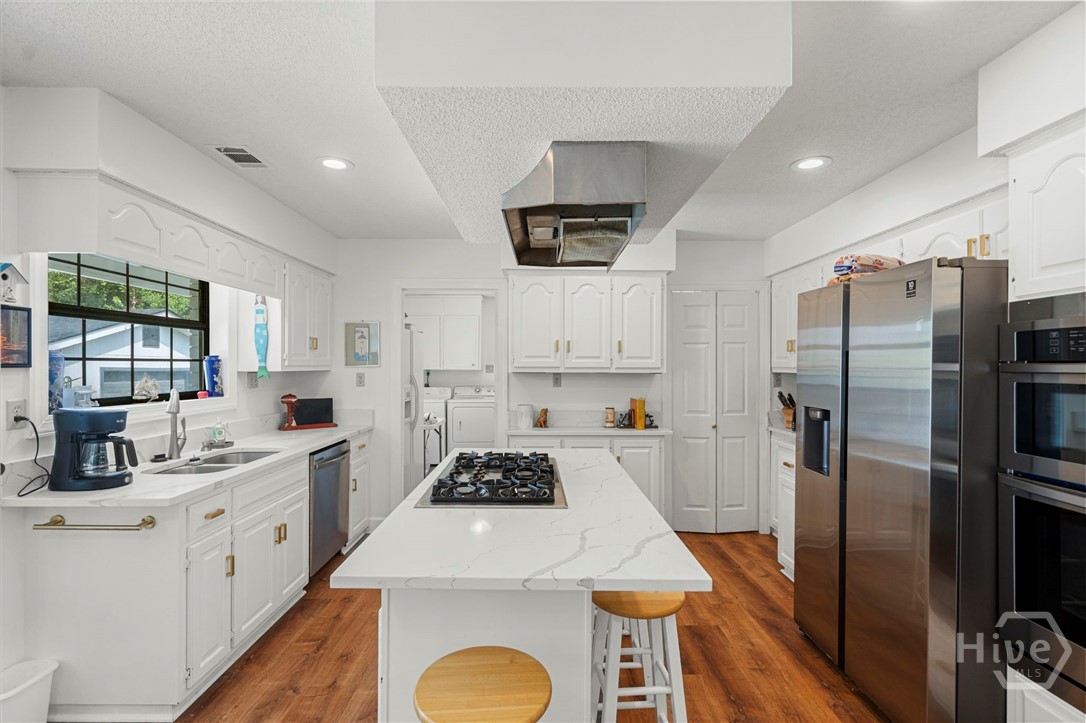Gourmet kitchen overlooking the water