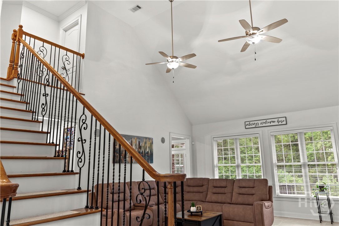 Up the grand staircase to 4 additional bedrooms