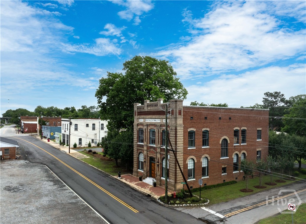 Aerial View of Buildings Included