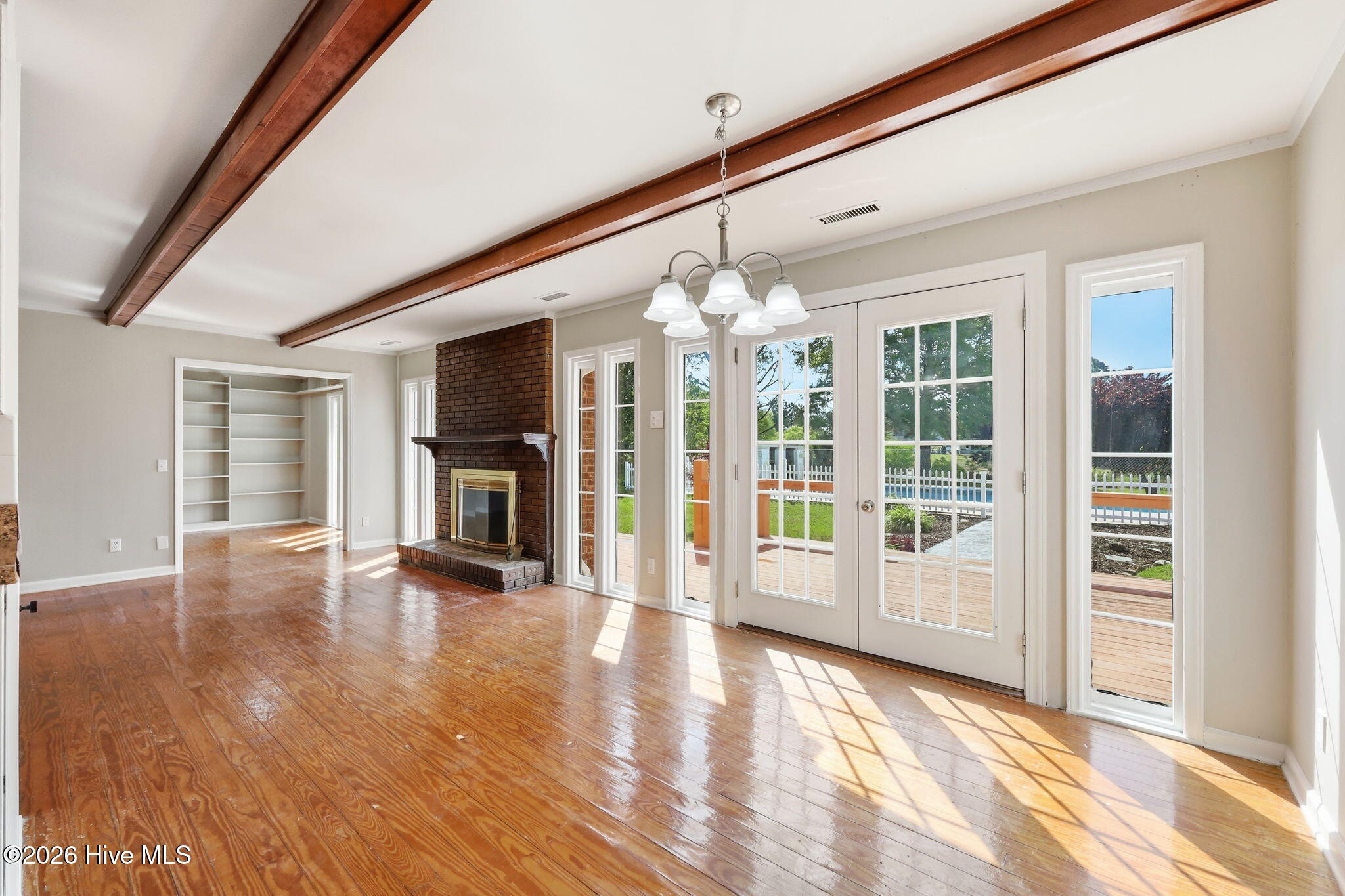 Dining room looking towards fireplace
