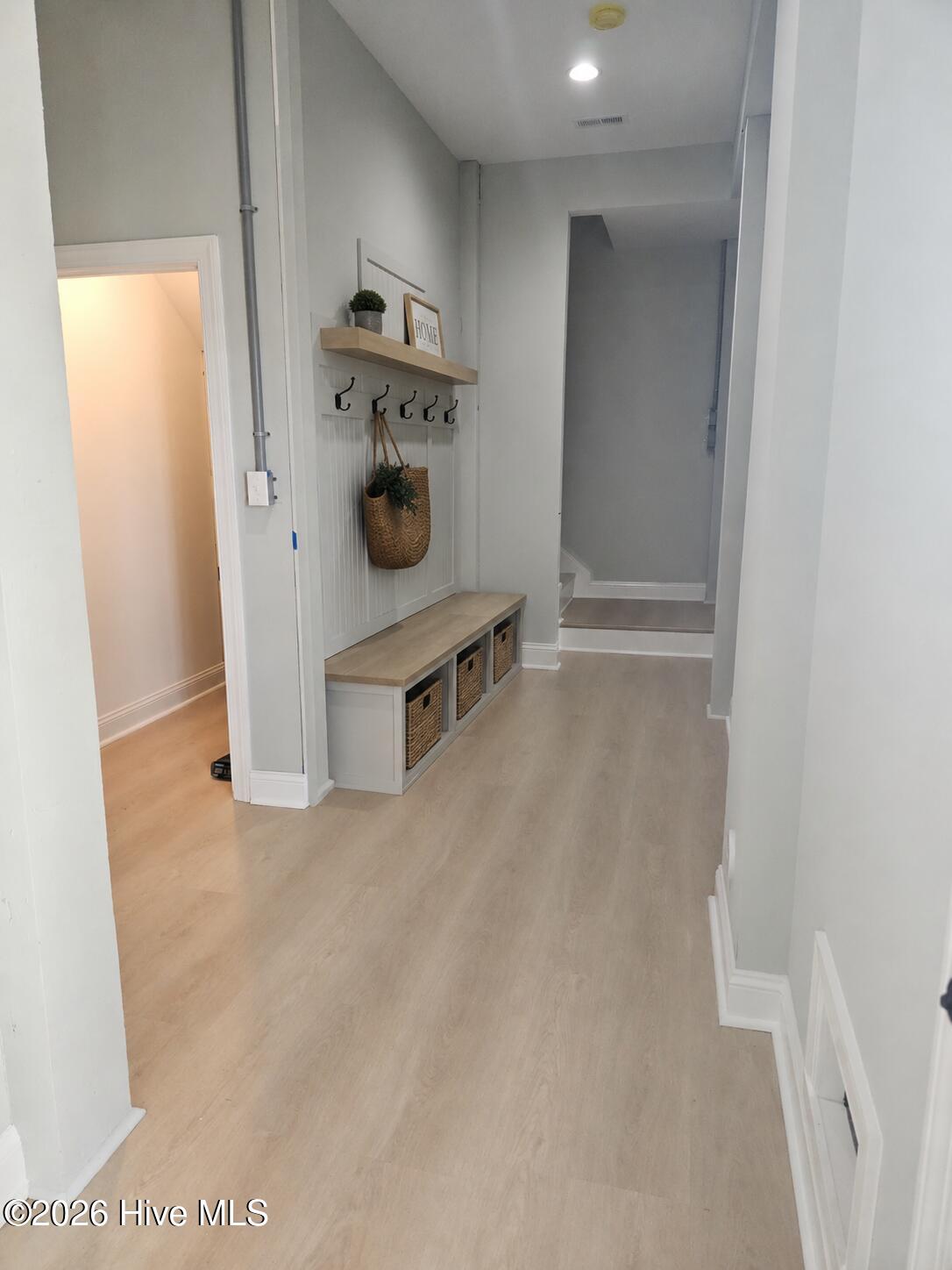 Virtually staged photo of entry space