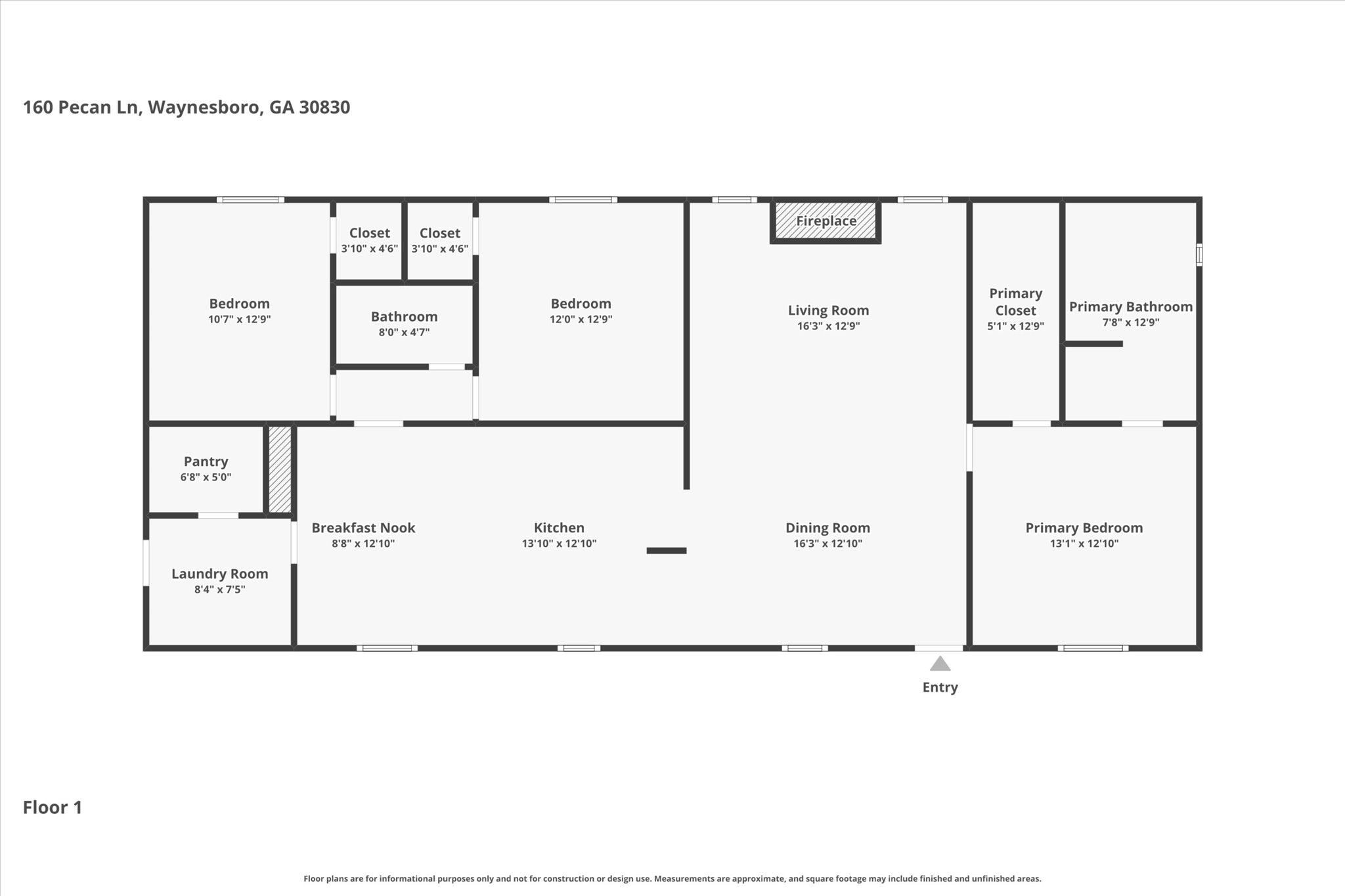 Homes For Sale - 160 Pecan Lane<br/> Waynesboro, GA 30830