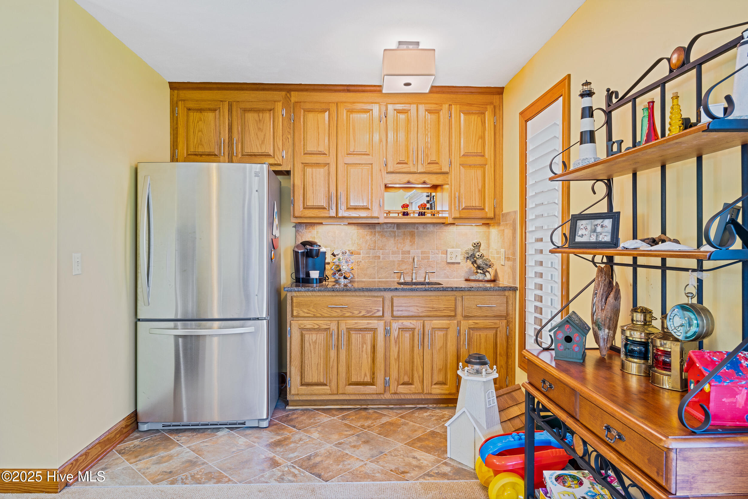 Family Room Refrigerator with wet bar
