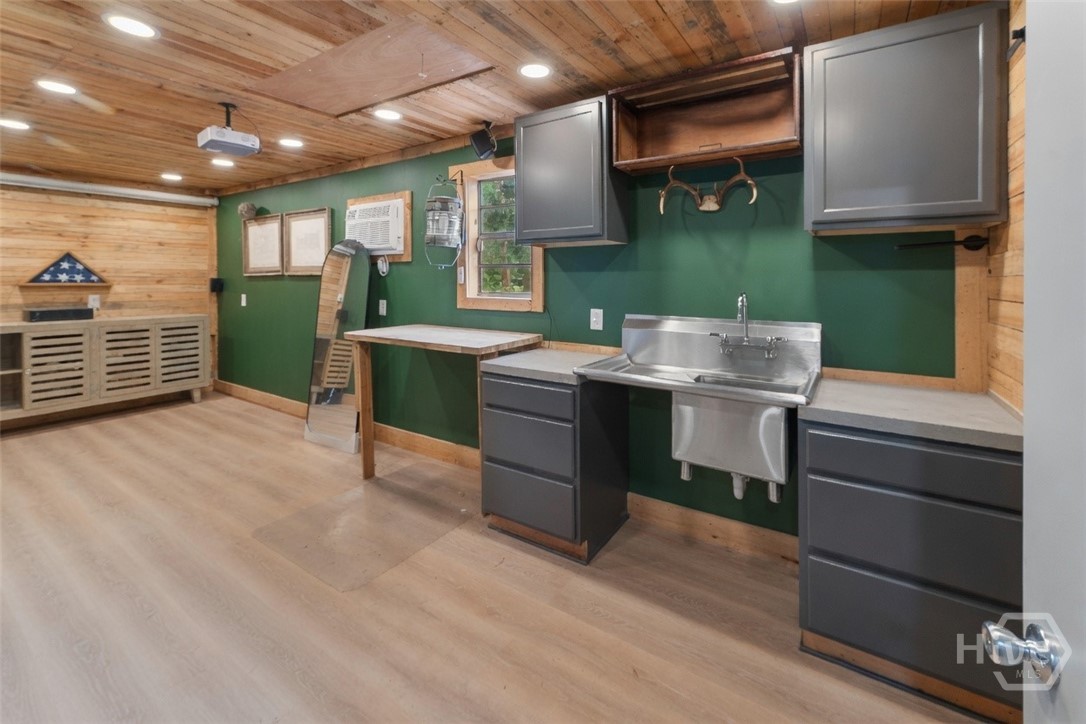 built out office in detached garage