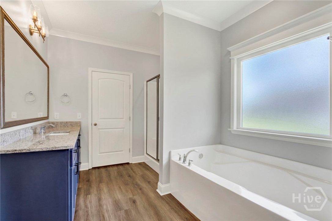 Soaking tub and separate shower