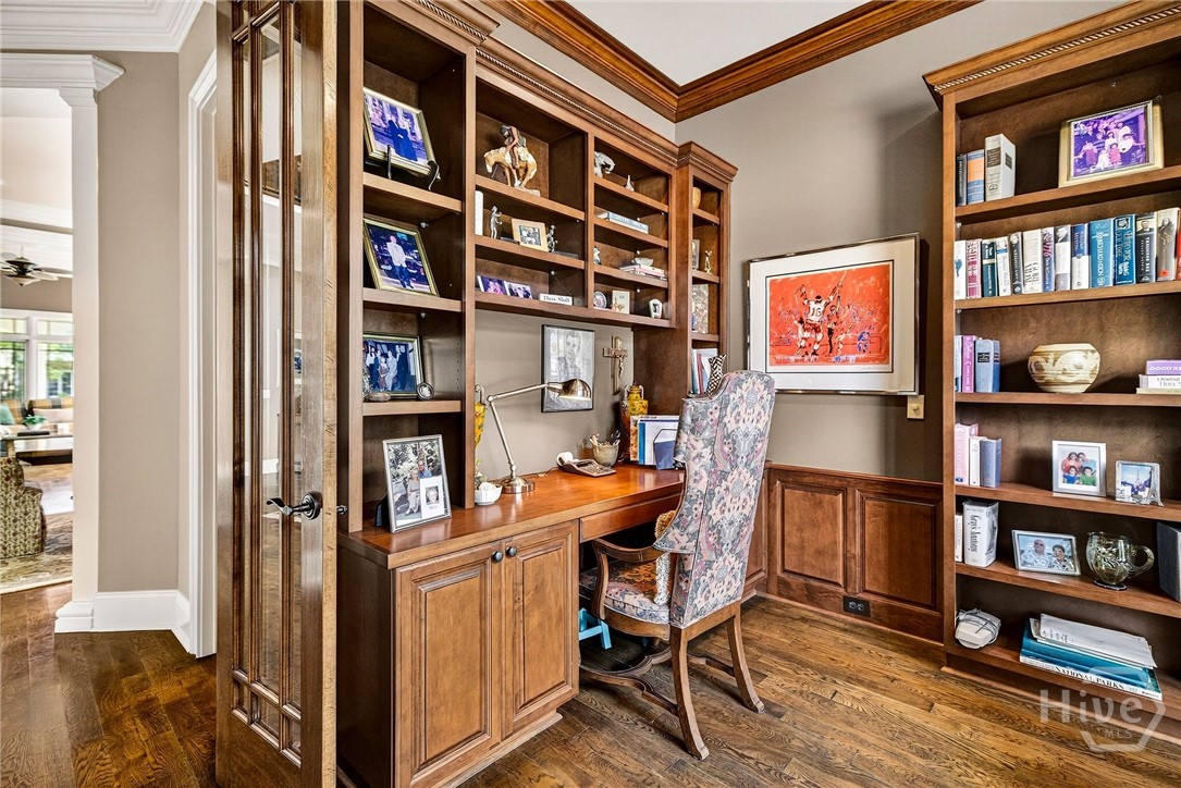 Dedicated office with beautiful built ins
