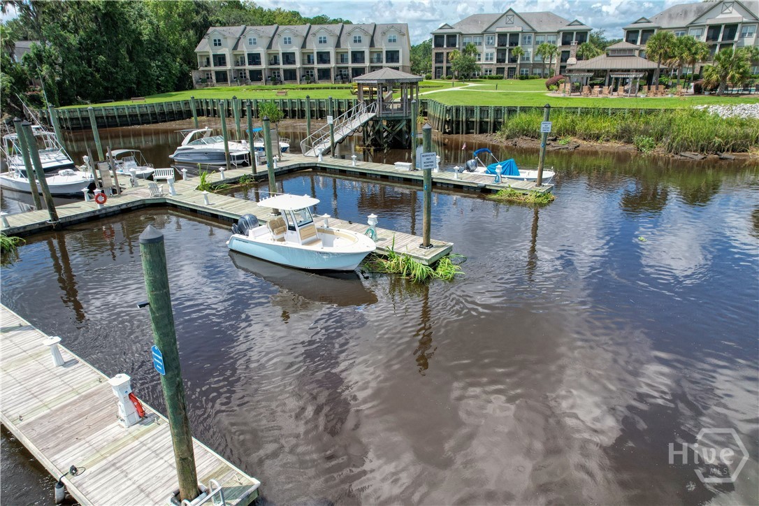 Boat ramp and docks from the river.