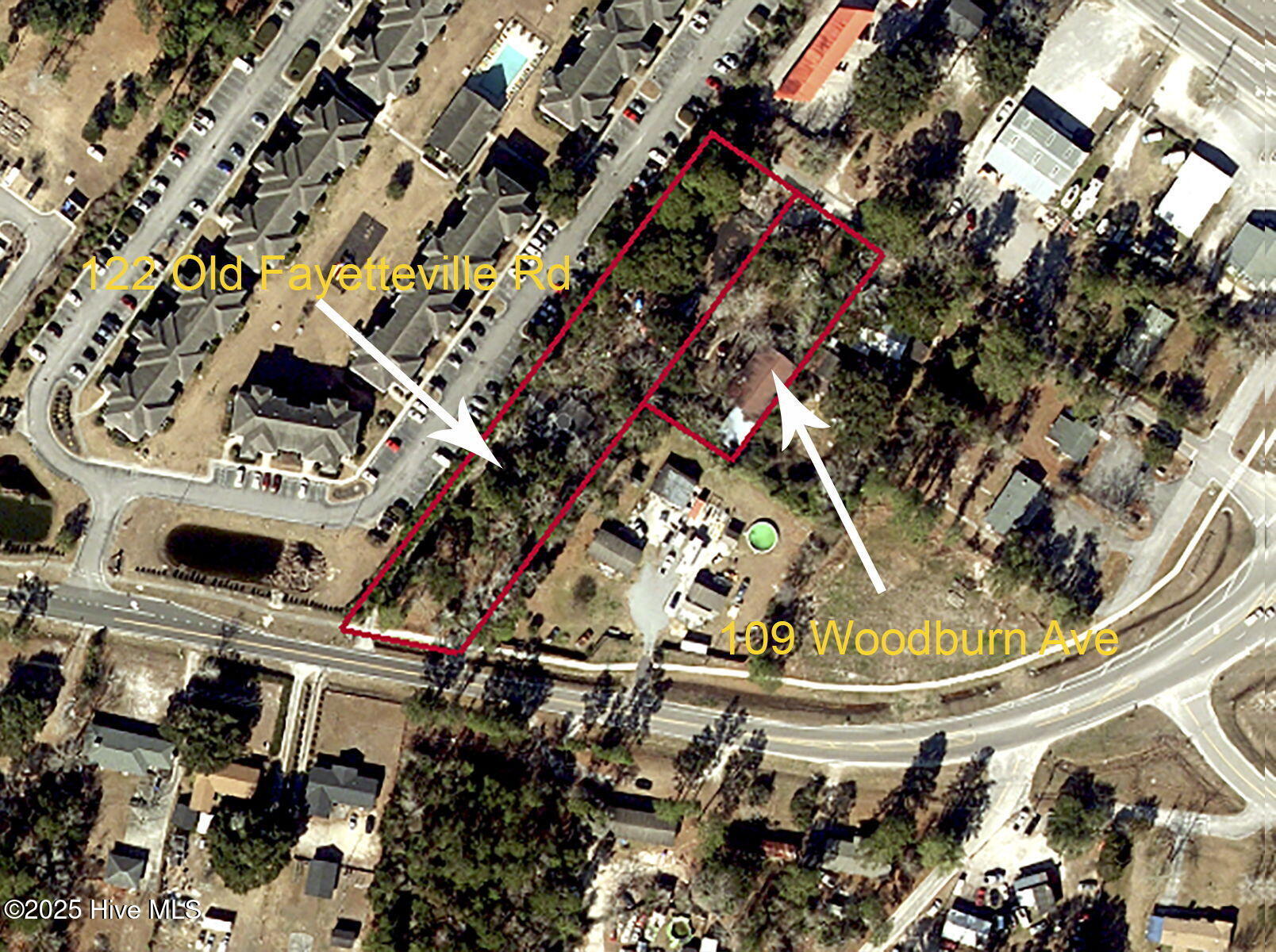 Arrow on the right is 109 Woodburn Ave.