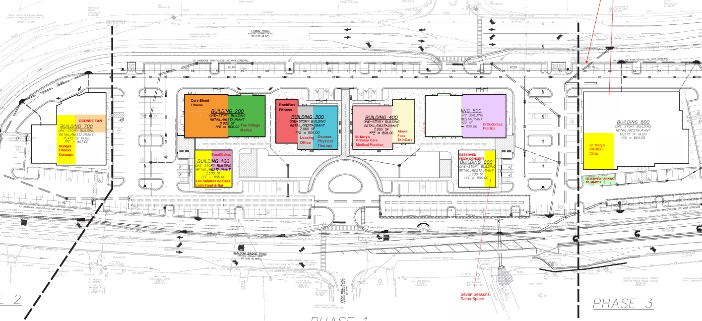 Overview of Site Plan with Tenant Locations