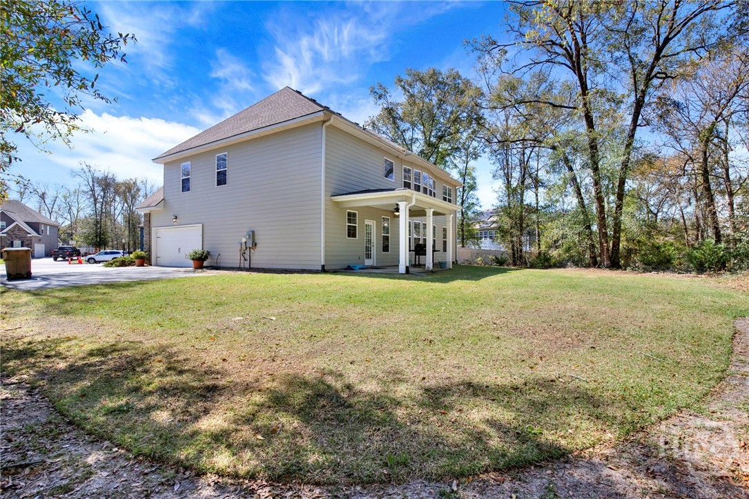 Rear View Showing Side-Entry Garage