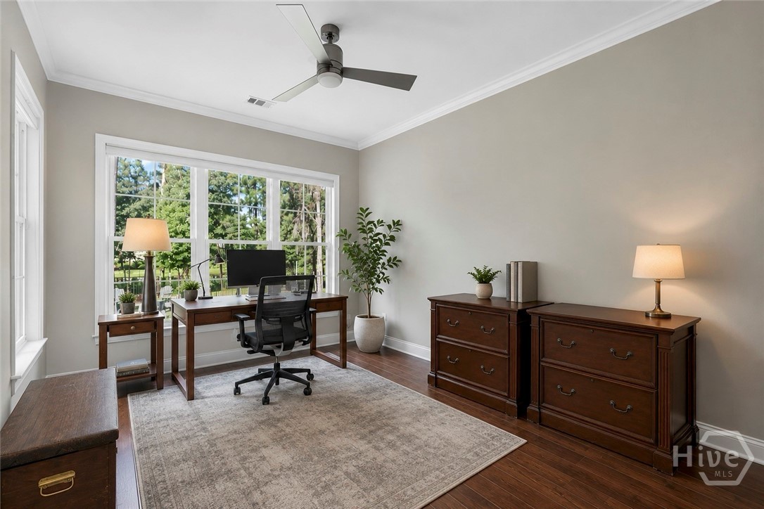 Office/formal dining room has been virtually staged