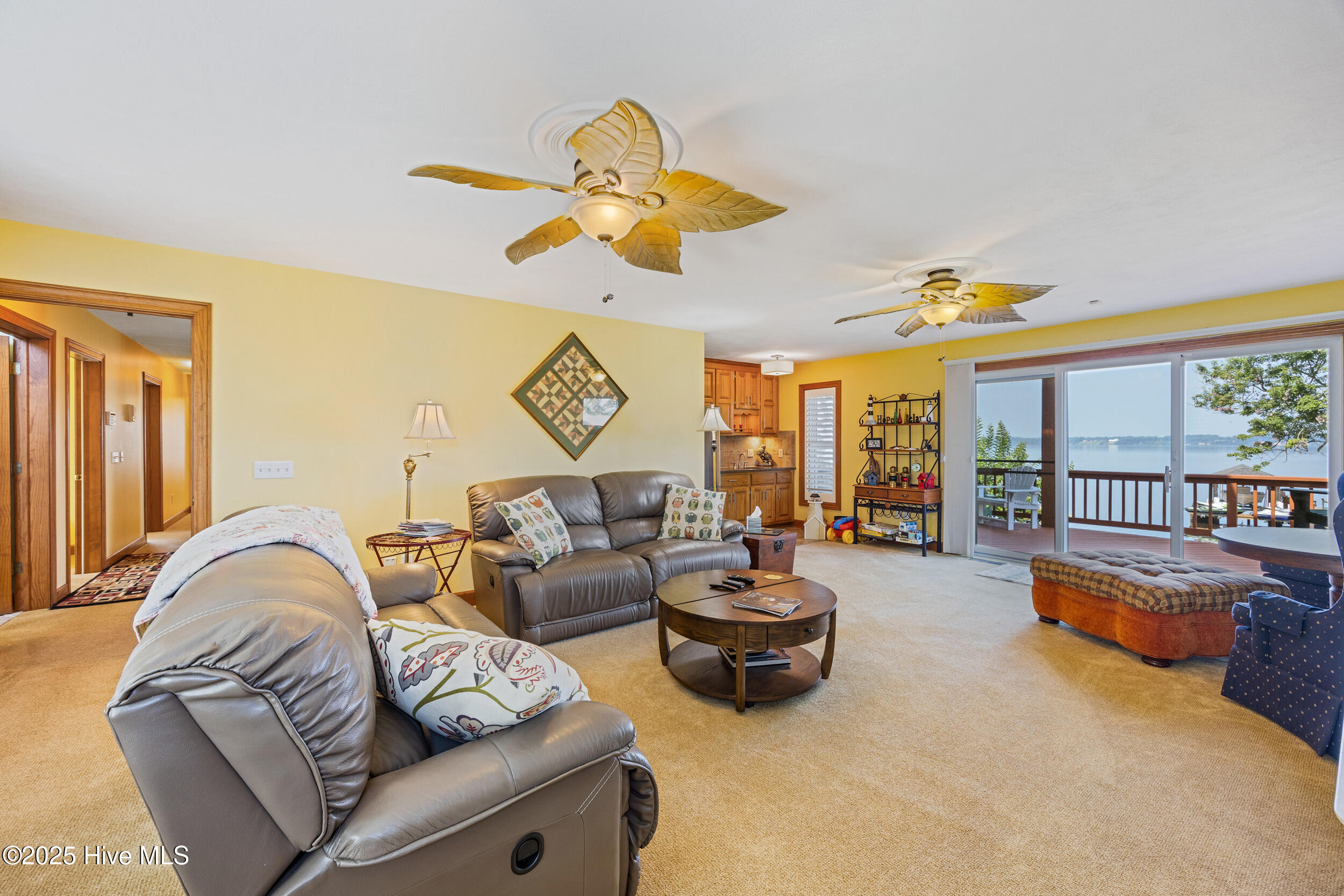 Spacious Family Room with views of the River