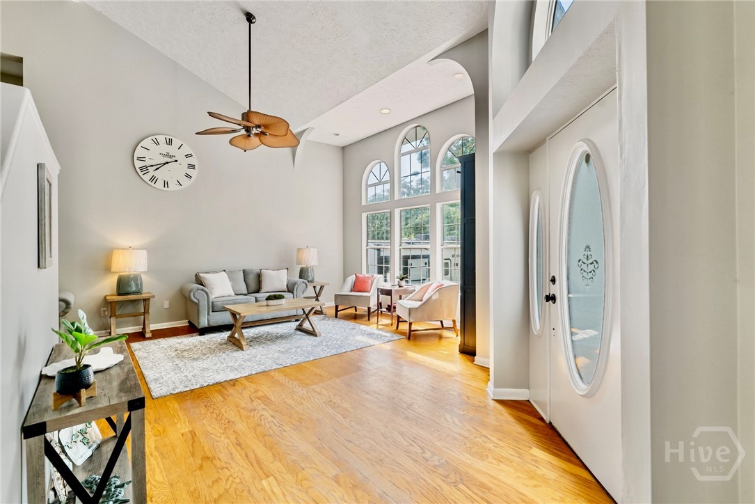 Open Concept Oversized Living Room Features Vaulte