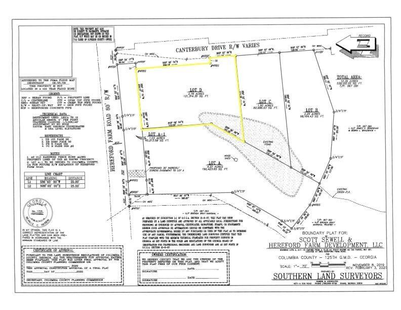 Plat for 385 Canterbury Dr Lot D