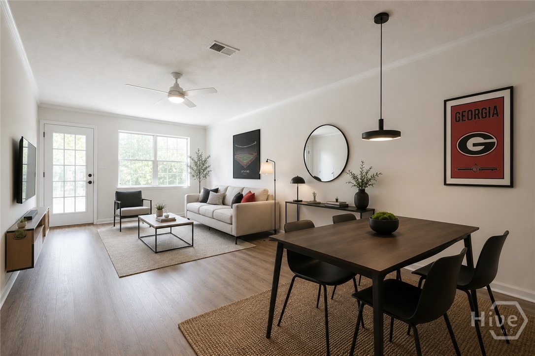 Virtually staged interior