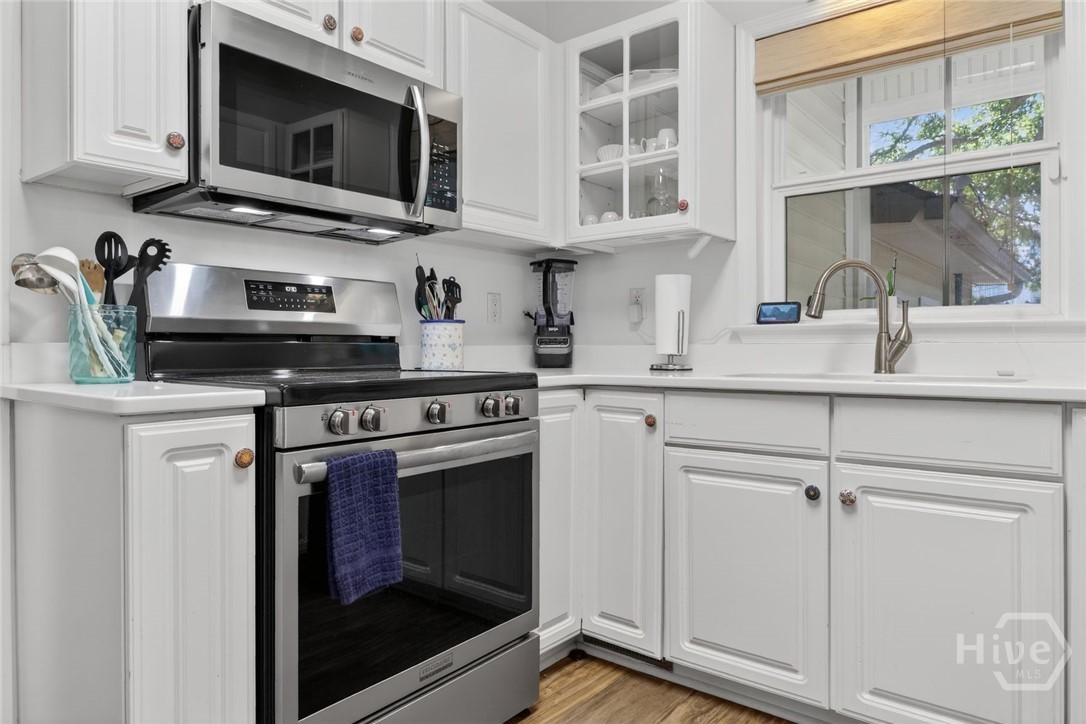Kitchen with stainless steel appliances