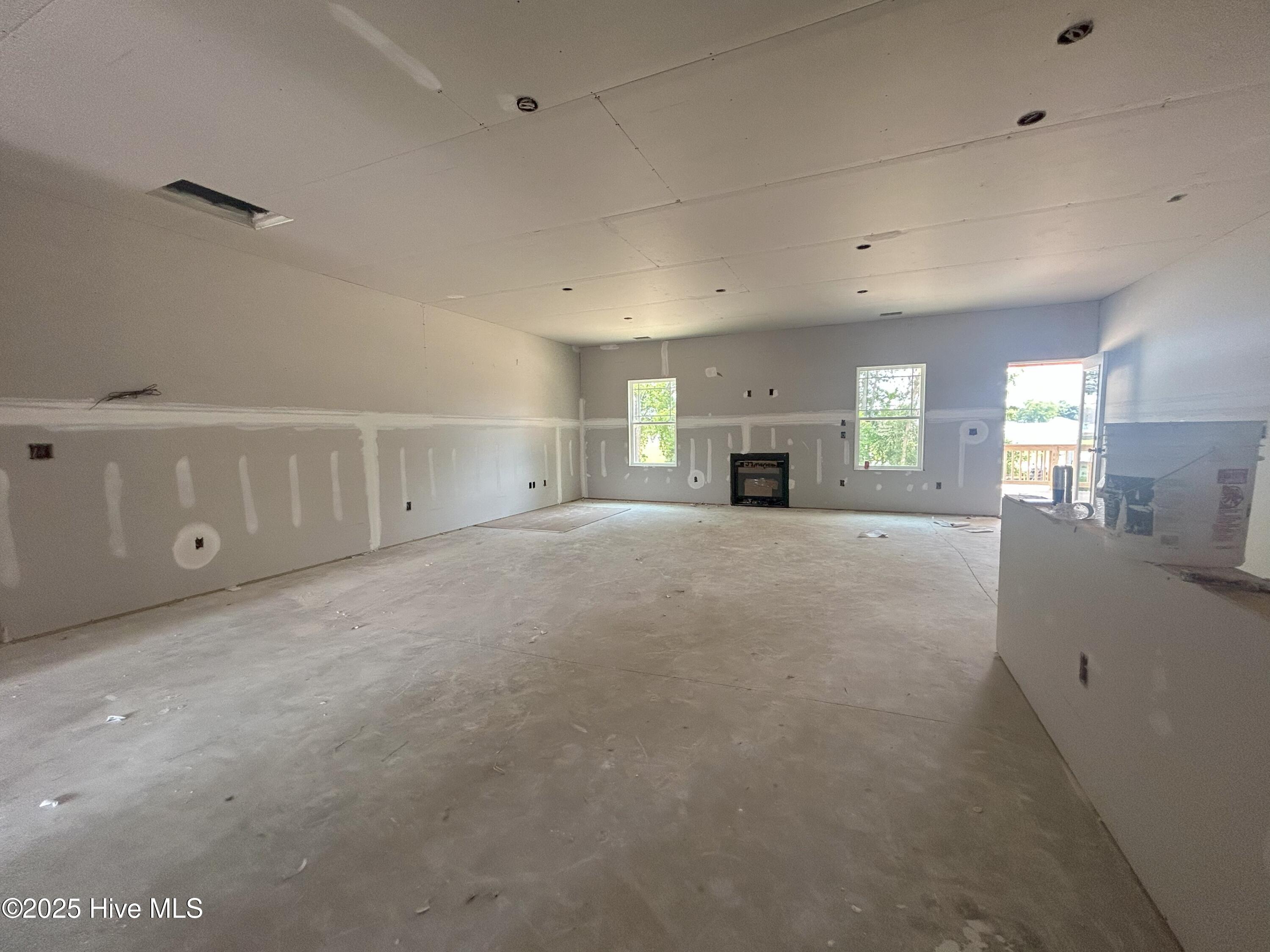 breakfast area and family room-drywall