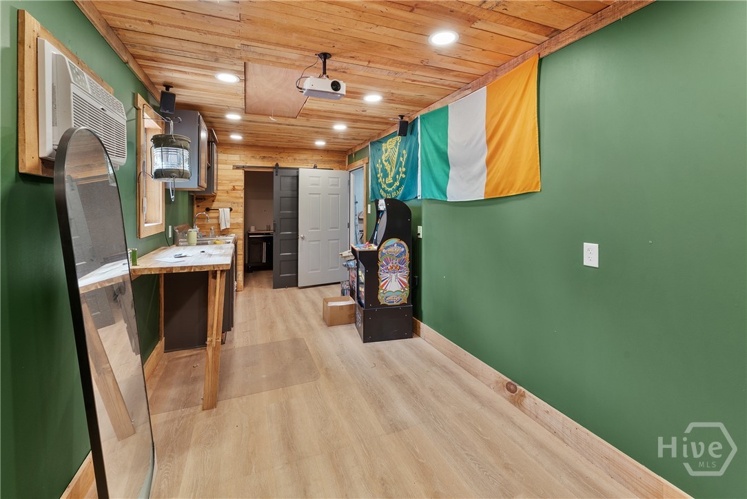 built out office in detached garage
