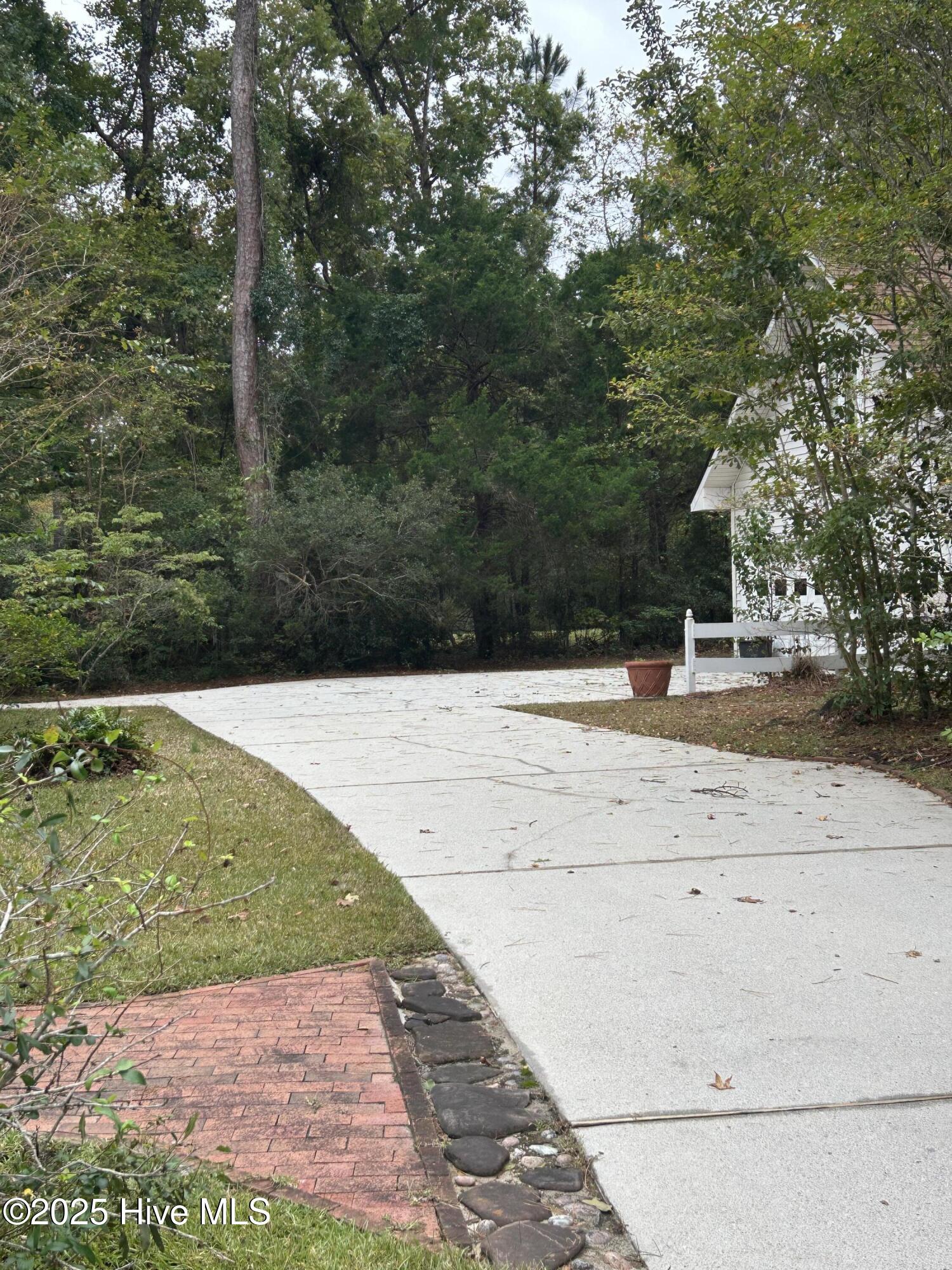 Driveway has been pressure washed recently.