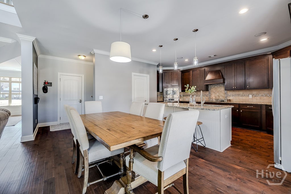 Breakfast area into mudroom