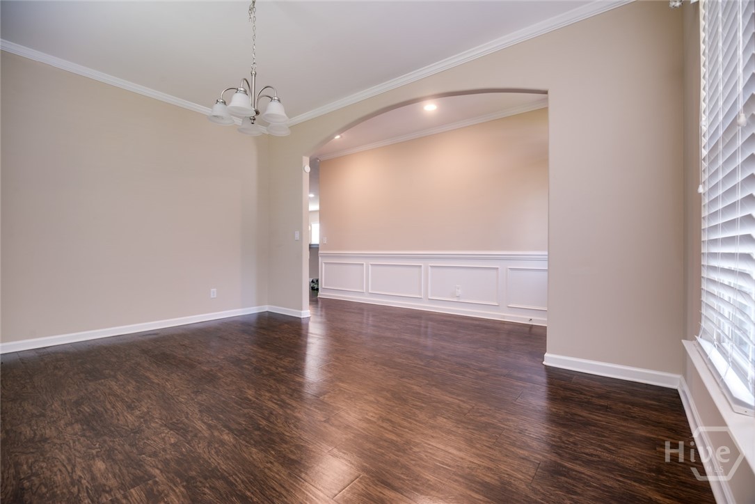 Dining room looking out to entry hall