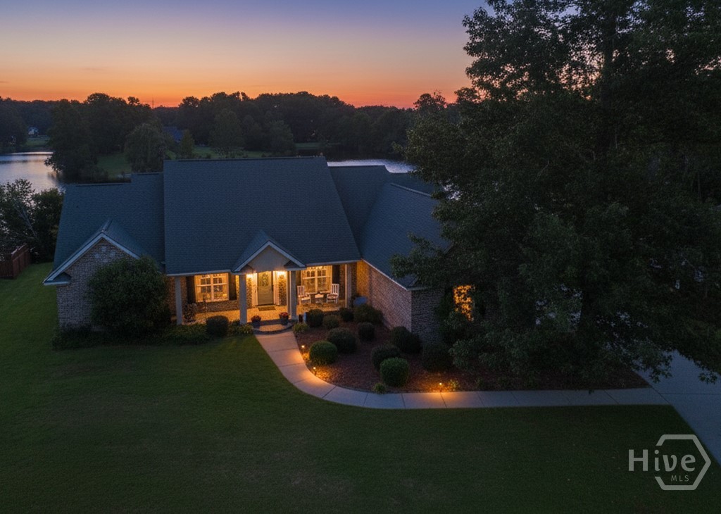 Drone Photo Exterior - Twilight - Grass Virtually Enhanced