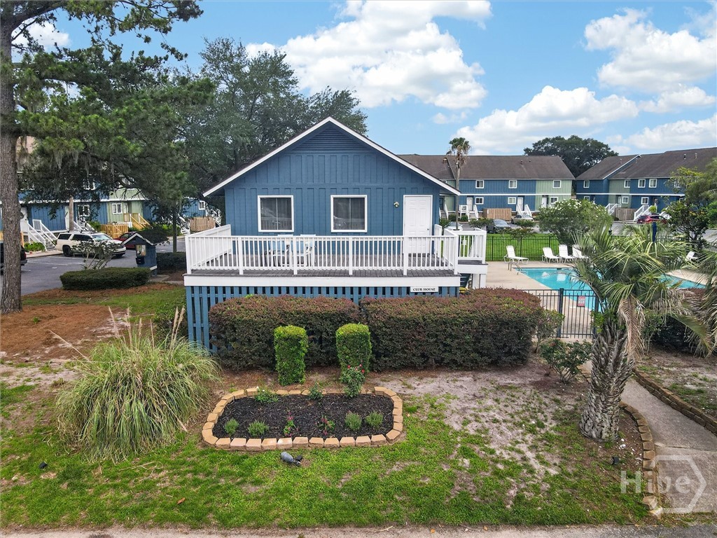 A clubhouse has a full kitchen and bath as well as a meeting room for resident meetings and functions.
