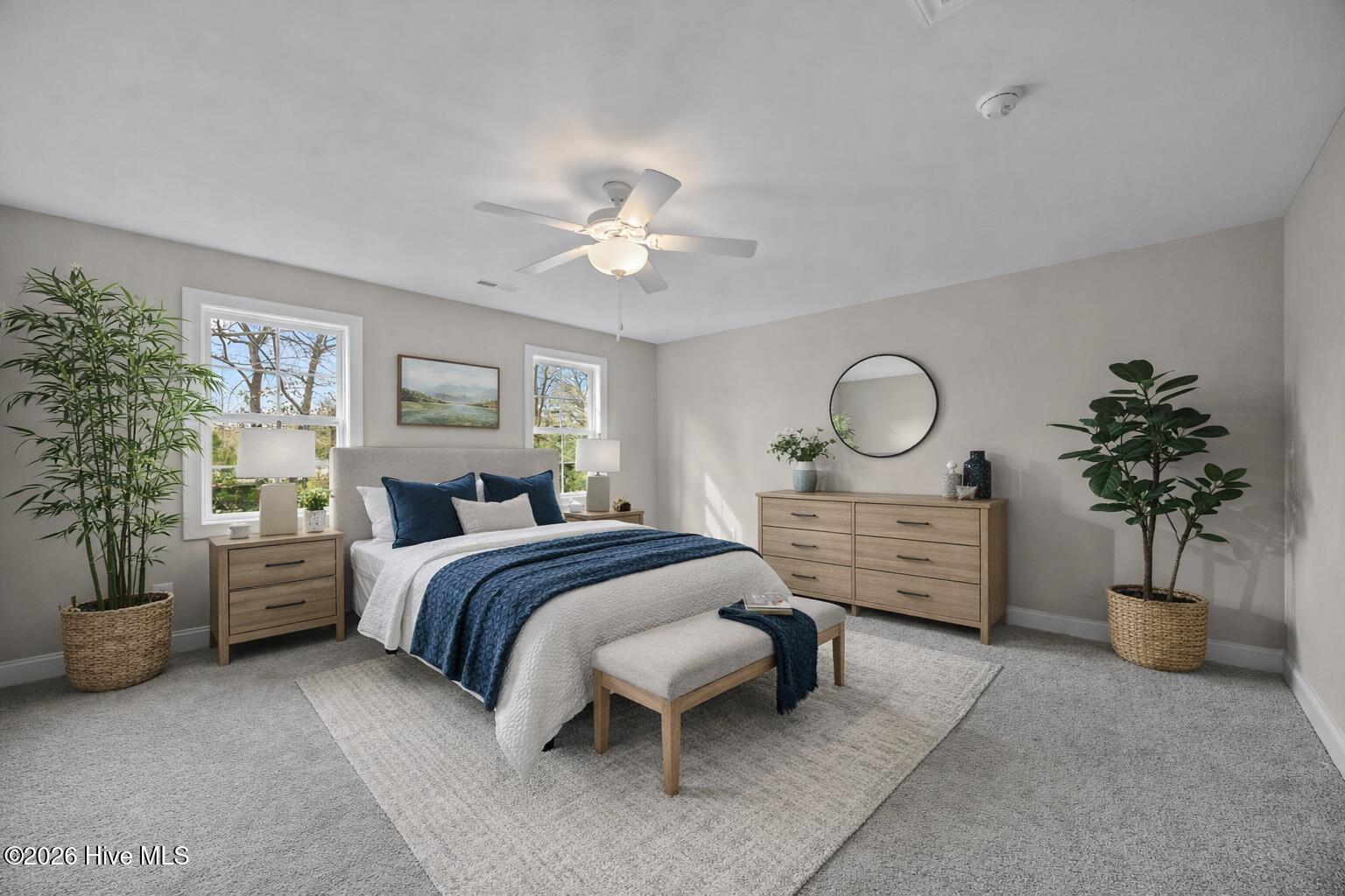 virtually staged bedroom