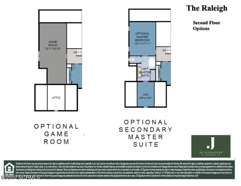 Lot 45 Tanglewood Ct, Hampstead, NC 28443 – photo 4: The Raleigh Second Floor Optional Layout