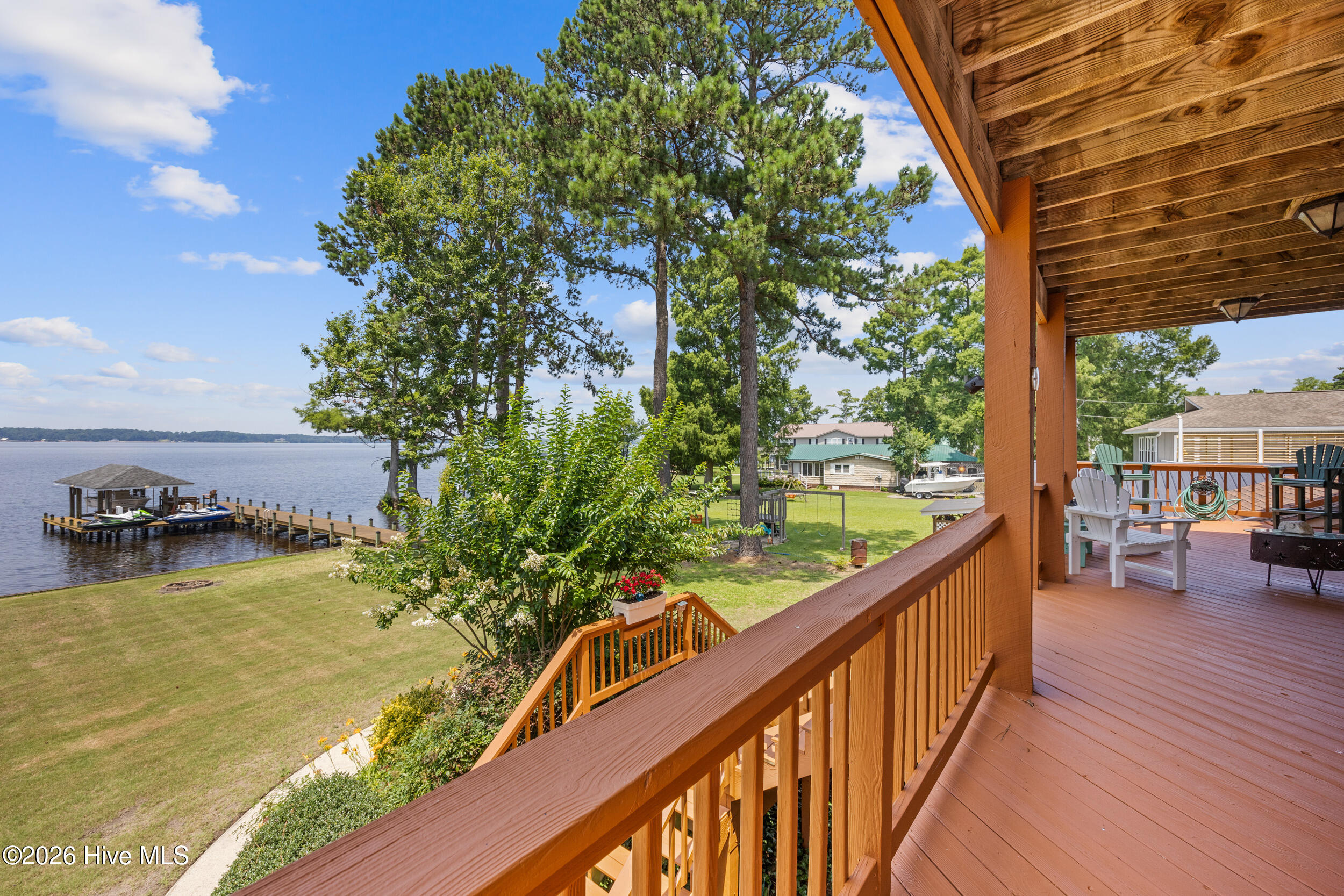 Multiple Deck levels with great River views