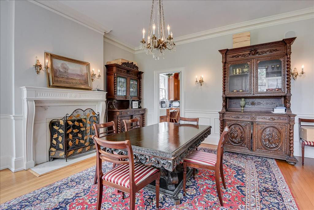 Dining Room with fireplace